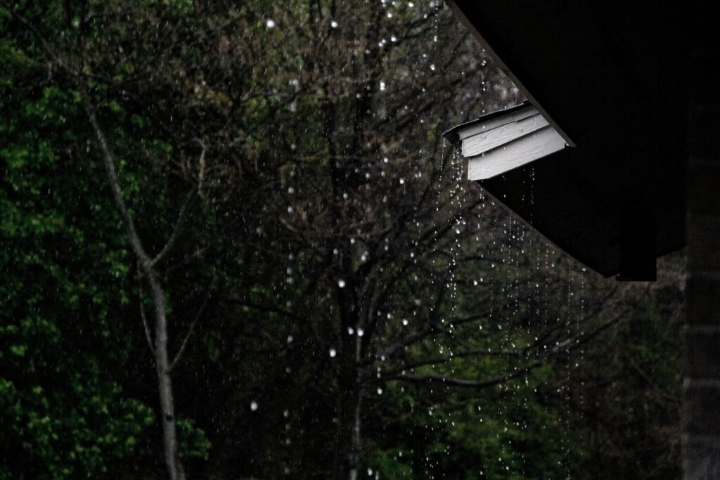 storm with heavy rain.